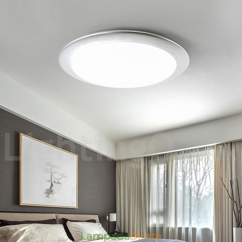 Luminária de teto embutida estilo nórdico moderno e contemporâneo superfina de 4 cm de espessura com abajur de acrílico e controle remoto, também pode ser usada como luminária de parede