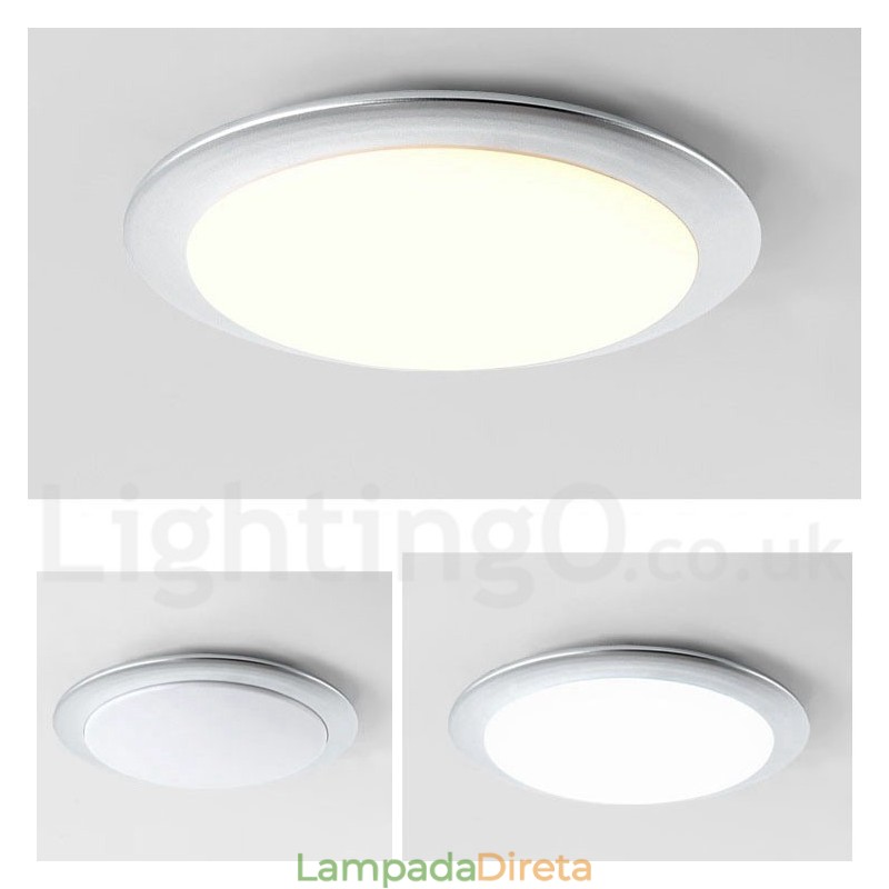 Luminária de teto embutida estilo nórdico moderno e contemporâneo superfina de 4 cm de espessura com abajur de acrílico e controle remoto, também pode ser usada como luminária de parede