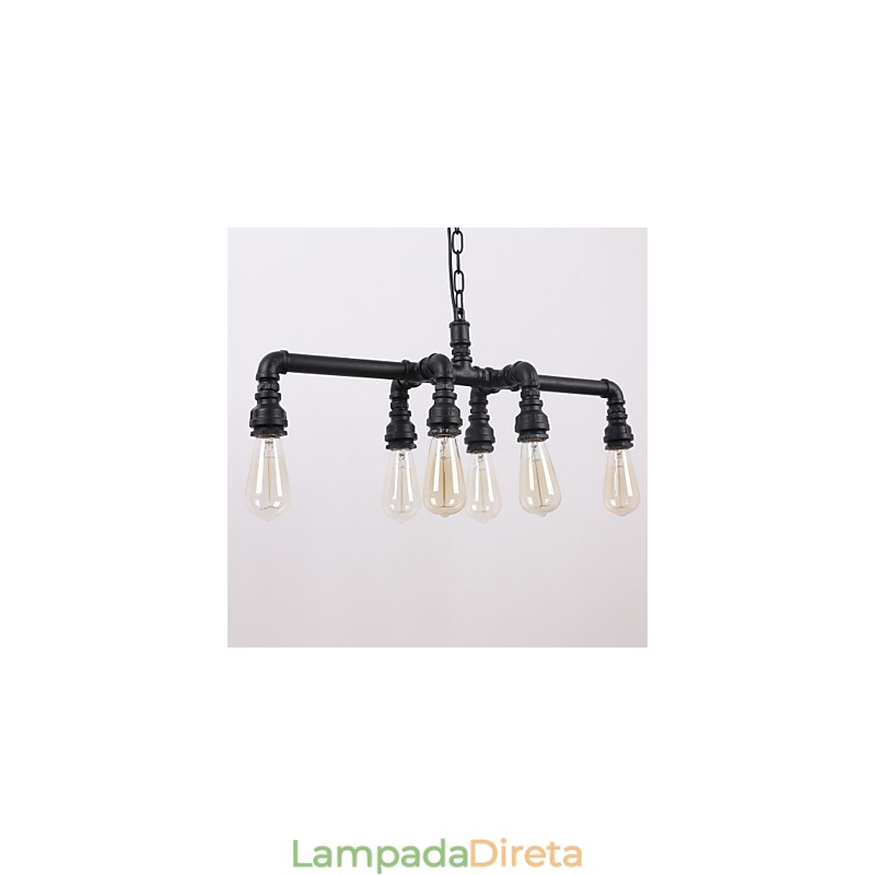 Cachimbo de água Retro Plating 6Light Pintura Pingente