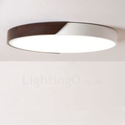 Luzes de teto embutidas ultrafinas redondas e reguláveis em madeira de nogueira retrô com cúpula de acrílico também podem ser usadas como luz de parede