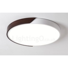 Luzes de teto embutidas ultrafinas redondas e reguláveis em madeira de nogueira retrô com cúpula de acrílico também podem ser usadas como luz de parede