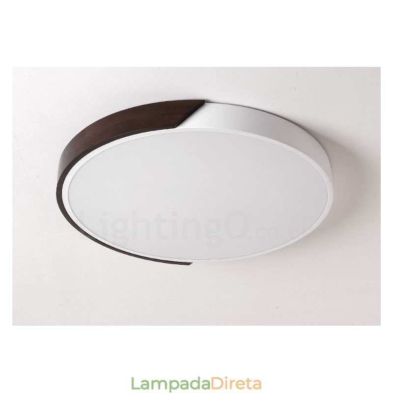 Luzes de teto embutidas ultrafinas redondas e reguláveis em madeira de nogueira retrô com cúpula de acrílico também podem ser usadas como luz de parede