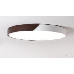 Luzes de teto embutidas ultrafinas redondas e reguláveis em madeira de nogueira retrô com cúpula de acrílico também podem ser usadas como luz de parede