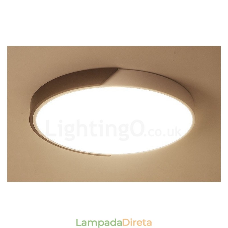 Luzes de teto embutidas ultrafinas redondas e reguláveis em madeira de nogueira retrô com cúpula de acrílico também podem ser usadas como luz de parede