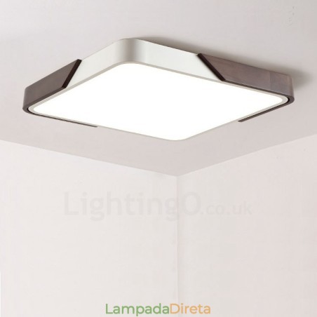 Luzes de teto embutidas quadradas ultrafinas de cor nogueira retrô com abajur de acrílico também podem ser usadas como luz de parede Luzes de teto embutidas quadradas ultrafinas de cor nogueira retrô com abajur de acrílico também podem ser usadas como luz de parede