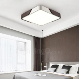 Luzes de teto embutidas quadradas ultrafinas de cor nogueira retrô com abajur de acrílico também podem ser usadas como luz de parede