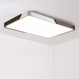 Luzes de teto embutidas retangulares ultrafinas de cor nogueira retrô com abajur de acrílico também podem ser usadas como luz de parede