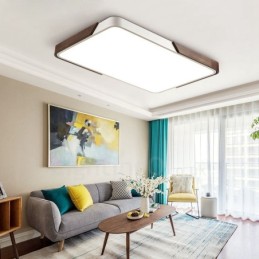 Luzes de teto embutidas retangulares ultrafinas de cor nogueira retrô com abajur de acrílico também podem ser usadas como luz de parede