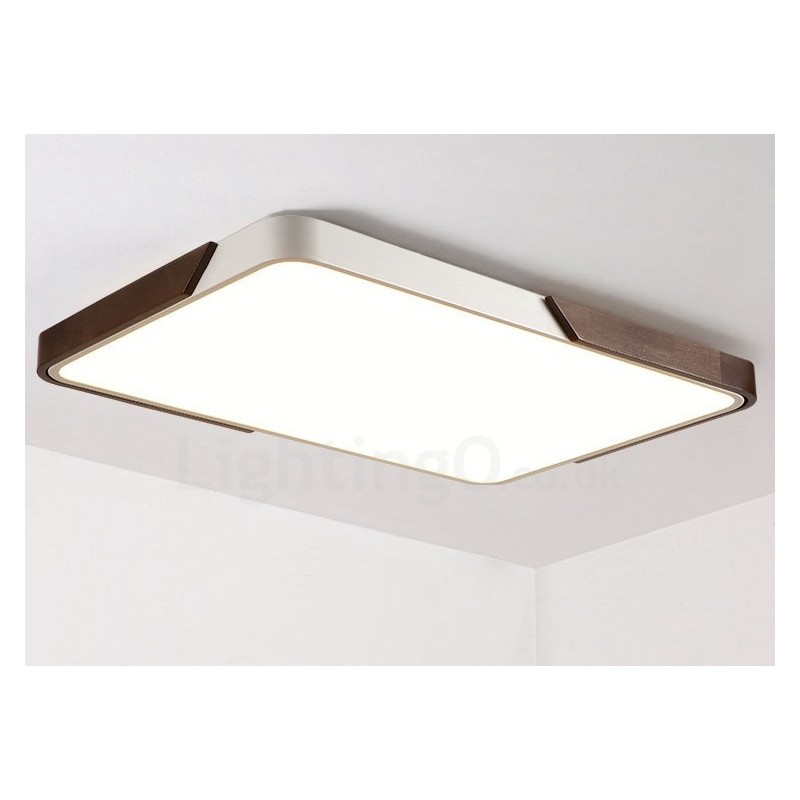 Luzes de teto embutidas retangulares ultrafinas de cor nogueira retrô com abajur de acrílico também podem ser usadas como luz de parede