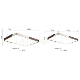 Luzes de teto embutidas retangulares ultrafinas de cor nogueira retrô com abajur de acrílico também podem ser usadas como luz de parede