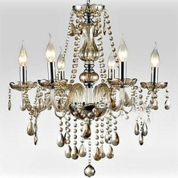 6 luzes O estilo do palácio Lustre de vidro com lâmpada de vela