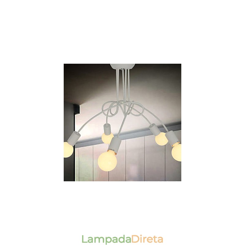 Lustre de Metal com Pintura Contemporânea Moderna