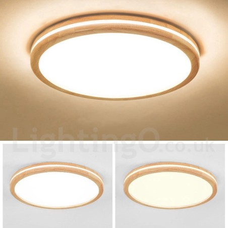 Luminária de teto de madeira redonda regulável com lente, estilo nórdico moderno e contemporâneo, embutida, com cúpula de acrílico e controle remoto, também pode ser usada como luminária de parede Luminária de teto de madeira redonda regulável com lente, estilo nórdico moderno e contemporâneo, embutida, com cúpula de acrílico e controle remoto, também pode ser usada como luminária de parede