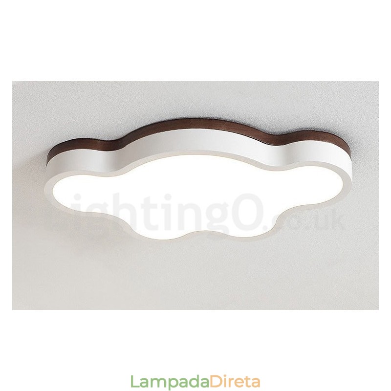 Retro Madeira Aço Flush Madeira Luz Crianças Teto Luz