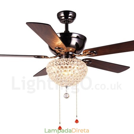Ventilador de teto com controle remoto retrô de madeira estilo americano de 132 cm (52 pol.) com sombra de cristal e motor de cobre puro mudo Ventilador de teto com controle remoto retrô de madeira estilo americano de 132 cm (52 pol.) com sombra de cristal e motor de cobre puro mudo
