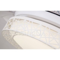 108CM (42") 91CM (36") Moderno Contemporâneo Controle Remoto Oco Ventilador de Teto Luz com Sombra de Acrílico Mudo Motor de Cobre Puro