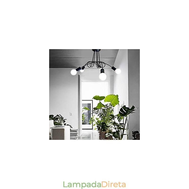 Lustre de Metal com Pintura Contemporânea Moderna