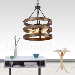 5 tambor de luz vintage lustre de madeira industrial vento loft madeira linear pingente iluminação