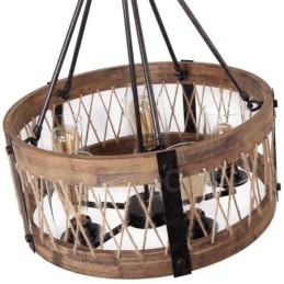 5 tambor de luz vintage lustre de madeira industrial vento loft madeira linear pingente iluminação
