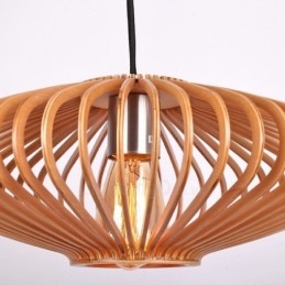 1 Lanterna de Luz Vintage Lustre de Madeira Industrial Vento Loft Madeira Linear Pendente Iluminação