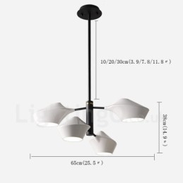Lustre retrô linear de dois níveis, 4 luzes, com cúpulas de acrílico, para áreas externas, garagem