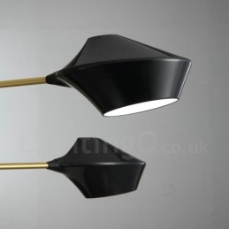 Lustre retrô linear de dois níveis, 4 luzes, com cúpulas de acrílico, para áreas externas, garagem