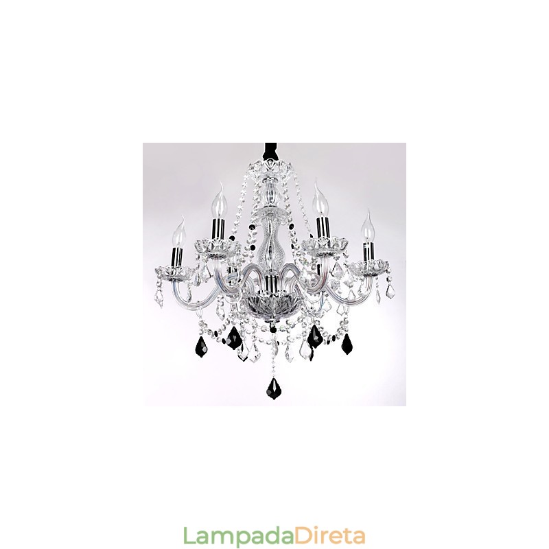 Lustre de luxo com 6 luzes em destaque
