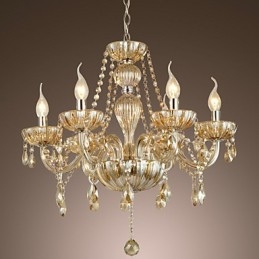 Lustre de vidro galvanizado de cristal clássico tradicional