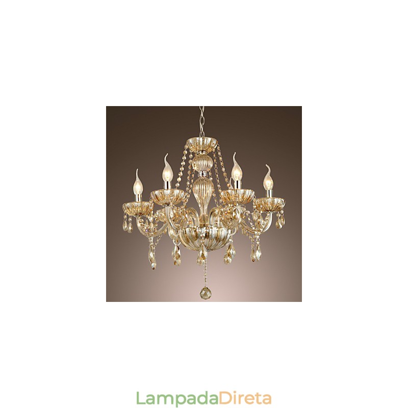 Lustre de vidro galvanizado de cristal clássico tradicional
