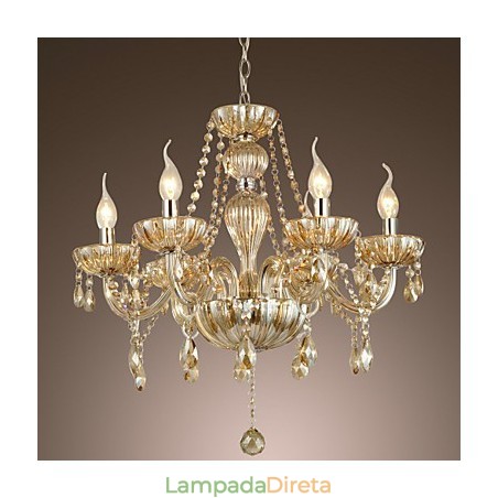 Lustre de vidro galvanizado de cristal clássico tradicional Lustre de vidro galvanizado de cristal clássico tradicional