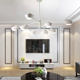 Lustre retrô linear de duas camadas multicoloridas, 8 luzes com abajures de acrílico, garagem ao ar livre