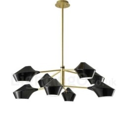 Lustre retrô linear de duas camadas multicoloridas, 8 luzes com abajures de acrílico, garagem ao ar livre