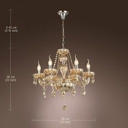 Lustre de vidro galvanizado de cristal clássico tradicional