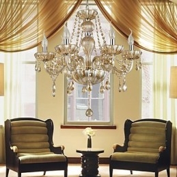 Lustre de vidro galvanizado de cristal clássico tradicional