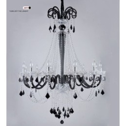 Lustre de Cristal Preto Vela