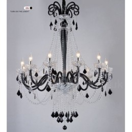 Lustre de Cristal Preto Vela