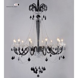 Lustre de Cristal Preto Vela