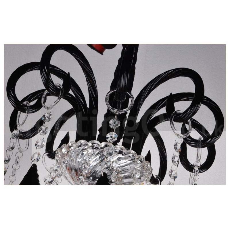 Lustre de Cristal Preto Vela