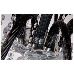 Lustre de Cristal Preto Vela