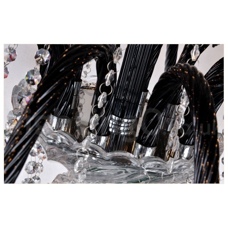 Lustre de Cristal Preto Vela