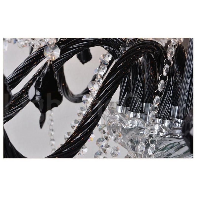 Lustre de Cristal Preto Vela
