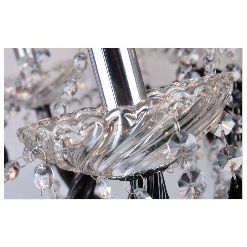 Lustre de Cristal Preto Vela