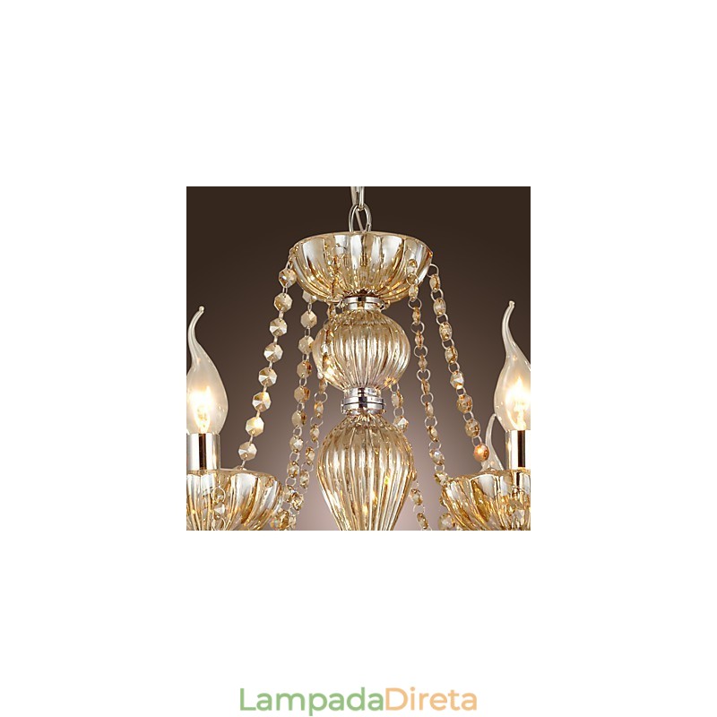 Lustre de vidro galvanizado de cristal clássico tradicional