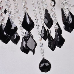 Lustre de Cristal Preto Vela