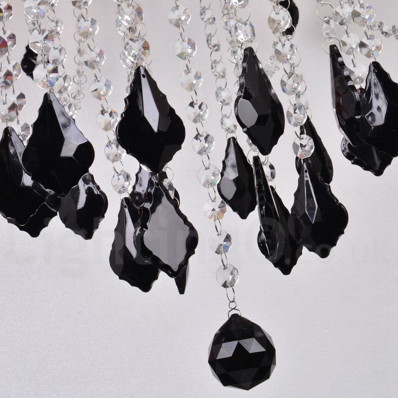 Lustre de Cristal Preto Vela