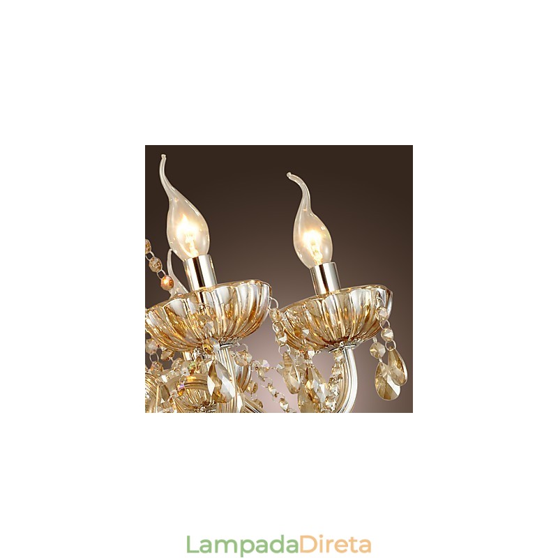 Lustre de vidro galvanizado de cristal clássico tradicional