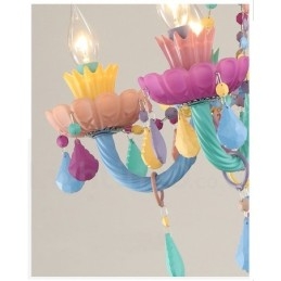 Macaron 6 Lustre de Luz com Vela de Cristal Multicores Mini Estilo para Crianças