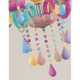 Macaron 6 Lustre de Luz com Vela de Cristal Multicores Mini Estilo para Crianças
