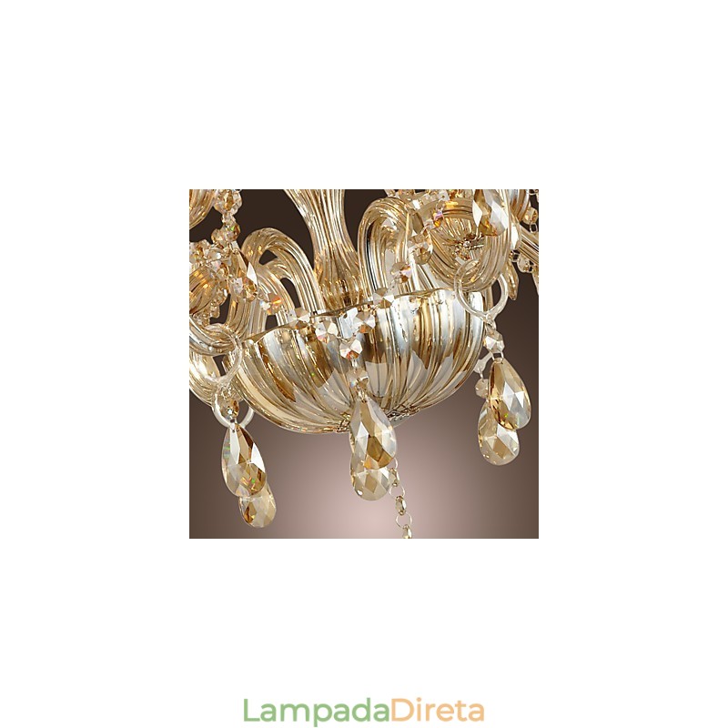 Lustre de vidro galvanizado de cristal clássico tradicional