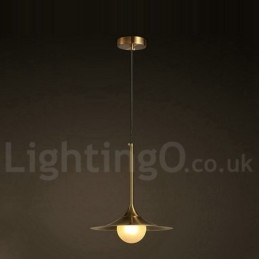1 Luz Industrial Estilo Mini Estilo Dourado Galvanizado Acabamento Pintado Luminária Pendente com Sombra de Vidro